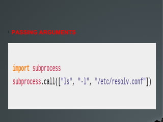 l

PASSING ARGUMENTS

 