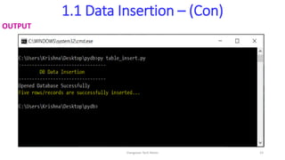 1.1 Data Insertion – (Con)
OUTPUT
Elangovan Tech Notes 23
 
