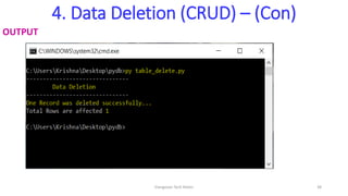 4. Data Deletion (CRUD) – (Con)
OUTPUT
Elangovan Tech Notes 38
 