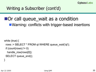 Using Q4M - a message queue storage engine for MySQL