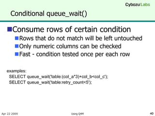 Using Q4M - a message queue storage engine for MySQL