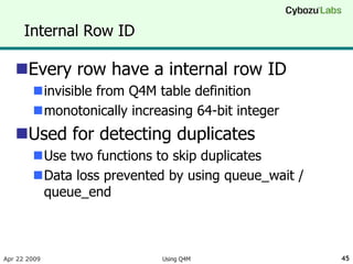 Using Q4M - a message queue storage engine for MySQL