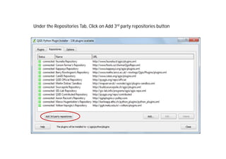 Under the Repositories Tab, Click on Add 3rd party repositories button
 