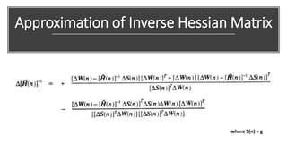Approximation of Inverse Hessian Matrix
where S(n) = g
 