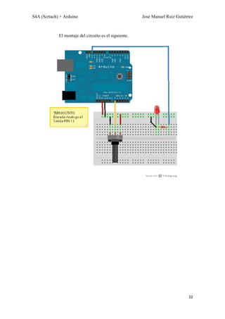 S4A (Scrtach) + Arduino José Manuel Ruiz Gutiérrez
32
El montaje del circuito es el siguiente.
 