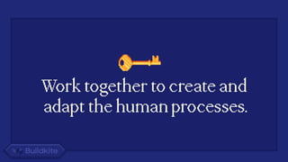 Work together to create and
adapt the human processes.
 