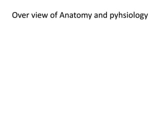 Over view of Anatomy and pyhsiology
 
