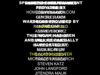 MORE SPECIAL THANKS UDI MANBER MONI NAOR LENORE RAMM CHUCK ROSENBERG RONI ROSENFELD DAVID STORK LATANYA SWEENEY SHINGO UCHIHASHI MANUELA VELOSO SPECIAL THANKS TO ADITYA AKELLA JOSH BENALOH GUY BLELLOCH LENORE BLUM MANUEL BLUM ANDREW BORTZ SHUCHI CHAWLA LAURA DABBISH BILL GATES NICK HOPPER SCOTT HUDSON TAKEO KANADE STEVEN KATZ JOHN LANGFORD JITENDRA MALIK SPEAKER’S ENTERTAINMENT PROVIDED BY HOMESTARRUNNER.COM WARDROBE PROVIDED BY THE GAP THIS WORK HAS BEEN AND WILL BE PARTIALLY SUPPORTED BY MANUEL BLUM THE ALADDIN CENTER MICROSOFT RESEARCH 
