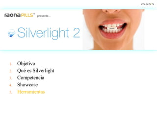 Objetivo Qué es Silverlight Competencia Showcase Herramientas 