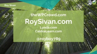 CalderaLabs.org
Roy Sivan
theWPCrowd.com
RoySivan.com
Lynda.com
CaldraLearn.com
@royboy789
 