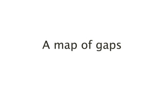 A map of gaps
 