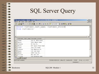 SQL Server Query Bookstore SQL200  Module 1 