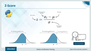 Python Certification Training https://www.edureka.co/python
Z-Score
Learning Python
 