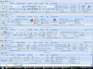 Submenus word, excel, power point,access.