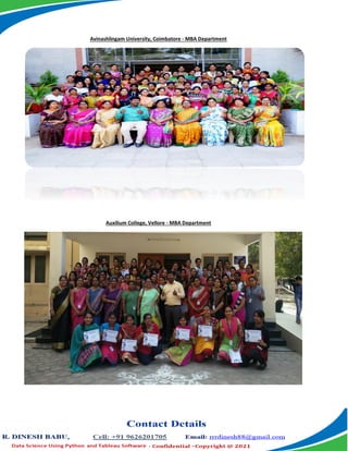 Avinashlingam University, Coimbatore - MBA Department
Auxilium College, Vellore - MBA Department
 