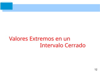 Valores Extremos en un
Intervalo Cerrado
12
 