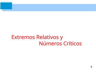Extremos Relativos y
Números Críticos
6
 