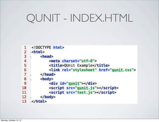 QUNIT - INDEX.HTML




Monday, October 15, 12
 