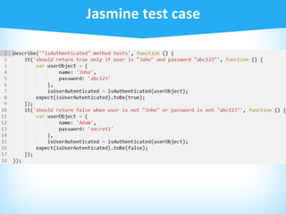 Testing javascript