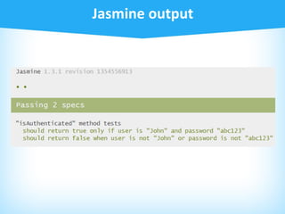 Testing javascript