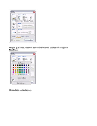 Al igual que antes podemos seleccionar nuevos colores con la opción
Mas Color




El resultado sería algo así.
 