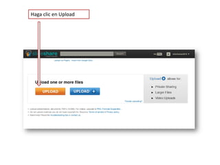 Haga clic en Upload
 
