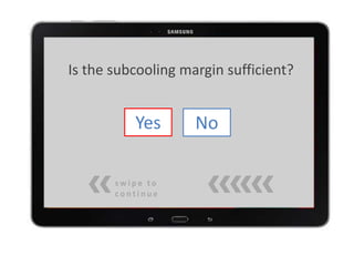 Is the subcooling margin sufficient?
Yes
s w i p e t o
c o n t i n u e
No
 