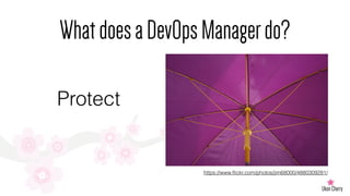 WhatdoesaDevOpsManagerdo?
Protect
https://www.ﬂickr.com/photos/jim68000/4880309281/
 