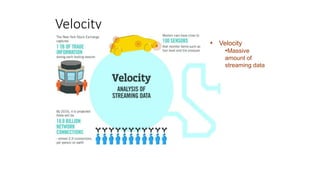 Velocity
• Velocity
•Massive
amount of
streaming data
 