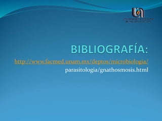 http://www.facmed.unam.mx/deptos/microbiologia/
parasitologia/gnathosmosis.html
 