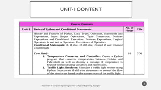 UNIT-I CONTENT
Department of Computer Engineering, Sanjivani College of Engineering, Kopargaon
2
 