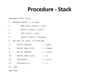 Procedure - Stack
 