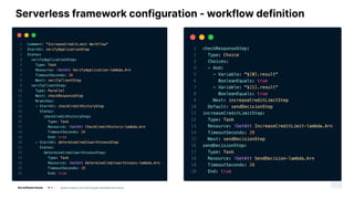 Serverless framework configuration - workflow definition
 