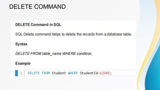 DELETE COMMAND
 