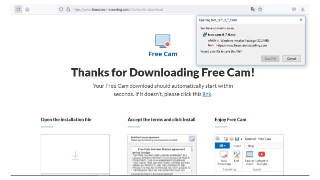 Using FREECAM for creating video content, Screen recording and editing