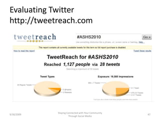 A summary of this goal will be stated here that is clarifying and inspiring2009 Goals …and some special lingo@username is a public message to or about an individual on TwitterA hashtag—the # symbol followed by a term and included in tweets—is a way of categorizing all the posts on a topicShortened URLs. To fit links into the short messages, Twitter shrinks some URLs down automaticallyTo read more, go to business.twitter.com/101/learning