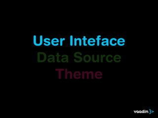 User Inteface
Data Source
   Theme
 