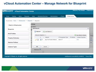 vCloud Automation Center – Manage Network for Blueprint
 