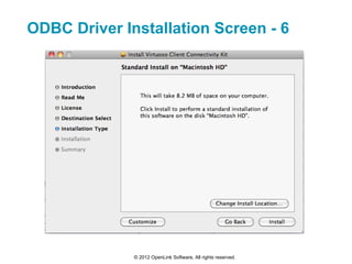 ODBC Driver Installation Screen - 6




              © 2012 OpenLink Software, All rights reserved.
 