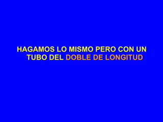 HAGAMOS LO MISMO PERO CON UN TUBO DEL  DOBLE DE LONGITUD 