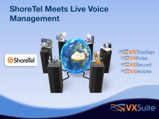 ShoreTel Meets Live Voice
Management



                            VXPulse
                            VXRecord
                            VXMobile




                            VXSuite
 