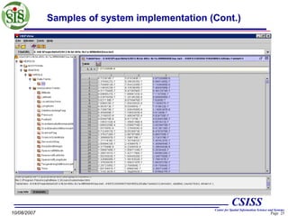 Samples of system implementation (Cont.)

CSISS
10/08/2007

Center for Spatial Information Science and Systems

Page 25

 