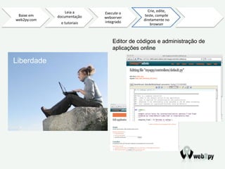 Liberdade Editor de códigos e administração de aplicações online  