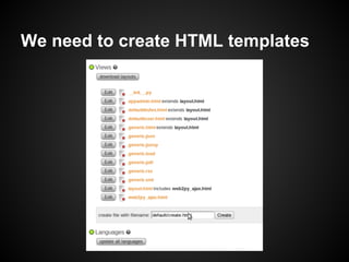 We need to create HTML templates
 
