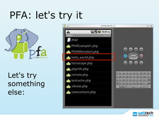 PFA: let's try it
Let's try
something
else:
 