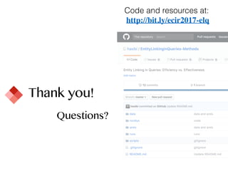 Code and resources at:
http://bit.ly/ecir2017-elq
Thank you!
Questions?
 