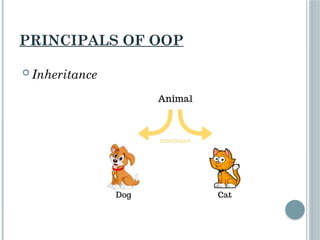 PRINCIPALS OF OOP
 Inheritance
 