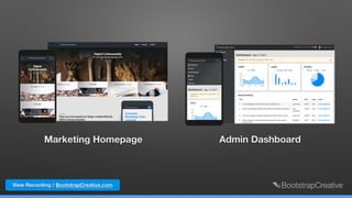 Marketing Homepage Admin Dashboard
View Recording / BootstrapCreative.com
 
