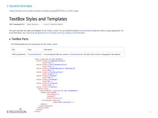 SEARCHTEXTBOX
27
http://msdn.microsoft.com/en-us/library/aa970773(v=vs.110).aspx
 