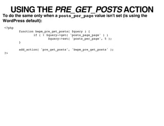 USING THE PRE_GET_POSTS ACTION
To do the same only when a posts_per_page value isn't set (is using the
WordPress default):
<?php
        function bwpm_pre_get_posts( $query ) {
                if ( ! $query->get( 'posts_page_page' ) )
                        $query->set( 'posts_per_page', 5 );
        }

        add_action( 'pre_get_posts', 'bwpm_pre_get_posts' );
?>
 